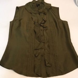 Talbots Sleeveless silk blouse Olive green  2 p